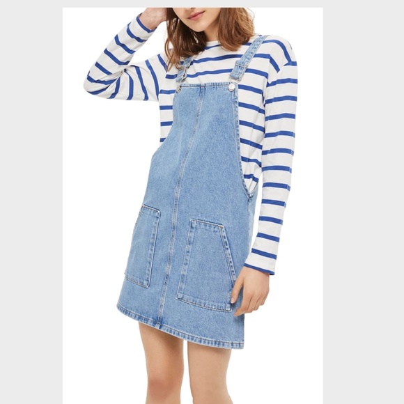 topshop denim overall dress